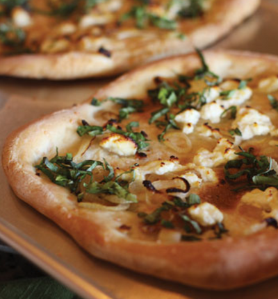 Kula Onion and Surfing Goat Dairy Cheese Flatbread